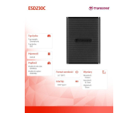 Transcend ESD230C 240GB USB 3.2 Gen. 1 Czarny - 492587 - zdjęcie 4